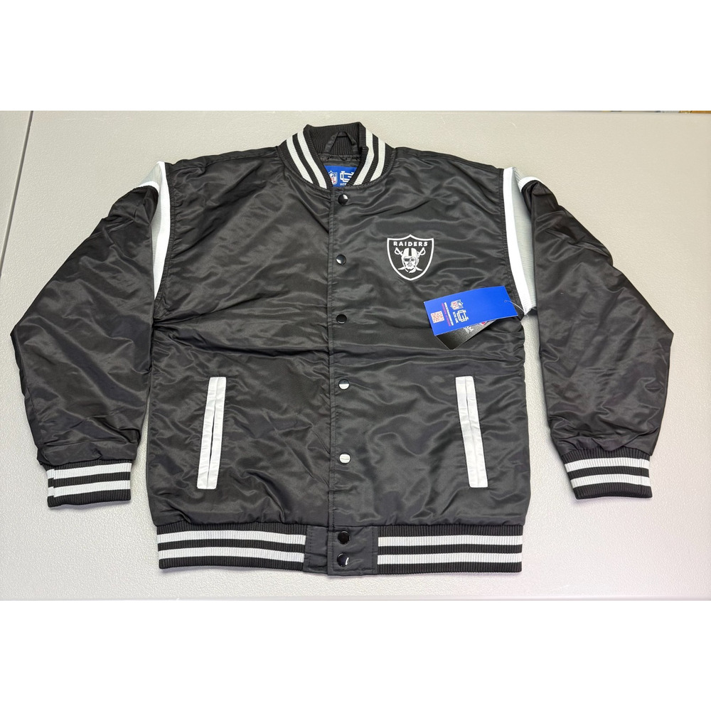 NFL Las Vegas Raiders Varsity Jacket Button Up Big Kids XL (18-20) MSRP $130